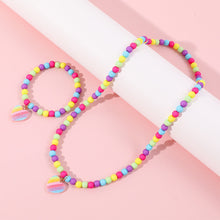 Pastel Beaded Heart 2pc Kawaii Jewelry Set