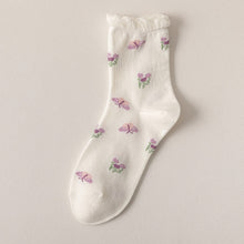 Purple Floral Adult Sissy Socks