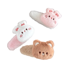 Bunny & Teddy Bear Plush Hair Clips