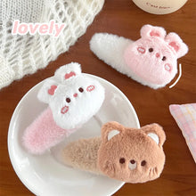 Bunny & Teddy Bear Plush Hair Clips