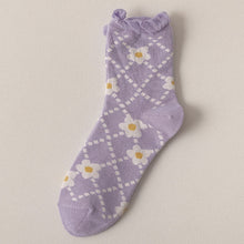 Purple Floral Adult Sissy Socks