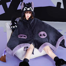 Plush Black Halloween Bat Cloak