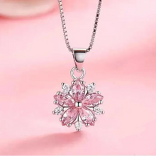 Pink Sakura Cherry Blossom Sterling Silver Necklace