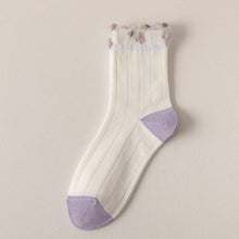 Purple Floral Adult Sissy Socks