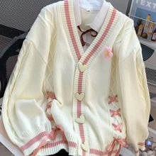 Coquette Sweater Heart Buttons Cardigan - 3 Colors