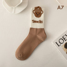 Harajuku Teddy Bear Socks | Kawaii Crew Socks