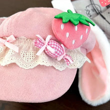 Kawaii Strawberry Bunny Ears Hat