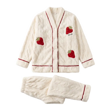 Fuzzy Warm Strawberry Winter Pajamas