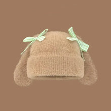 Cute Bow Bunny Ears Beanie Hat - 5 Colors