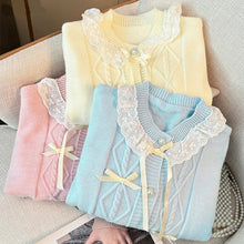 Cute Lace Collar Pastel Cardigan