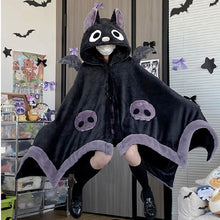 Plush Black Halloween Bat Cloak