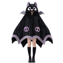 Plush Black Halloween Bat Cloak
