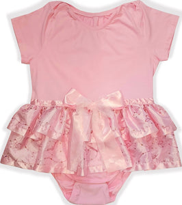 Custom Made to Fit You Pink Ruffle Butt Bow Adult Baby Sissy ABDL Onesie Romper by Leanne's