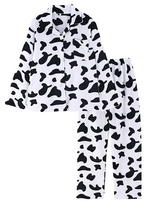Cow Pattern Button Front Pajamas