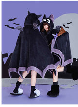 Plush Black Halloween Bat Cloak