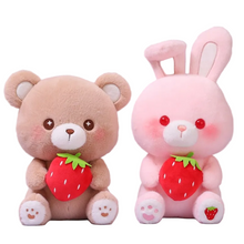 Strawberry Bear and Bunny Plushies