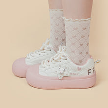Pink & White Star Bear Chunky Sissy Sneakers