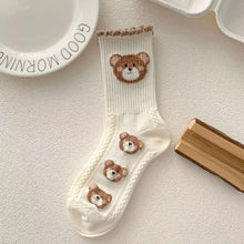 Harajuku Teddy Bear Socks | Kawaii Crew Socks
