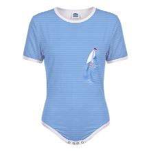 Sailing Away Adult Baby Boy Sissy Snap in the Crotch Onesie