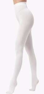 Women's 80 Denier Soft White Opaque Tights for Adult Little Girl Sissy Dress-up