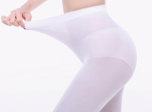 Women's 80 Denier Soft White Opaque Tights for Adult Little Girl Sissy Dress-up