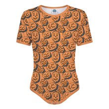 Tumbling Jack-O-Lanterns Adult Snap-Crotch Onesie