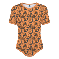 Tumbling Jack-O-Lanterns Adult Snap-Crotch Onesie