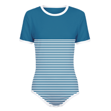 Adult Baby Boy Stripes Snap in the Crotch Onesie