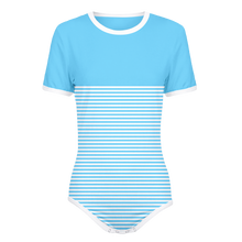 Adult Baby Boy Stripes Snap in the Crotch Onesie