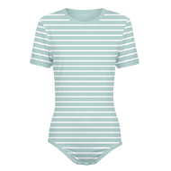 Horizontal White Stripes Onesie