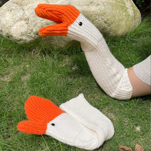 Swan Full Finger Gloves Knitted Wool Mittens