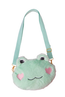 Matcha Green Frog Plush Crossbody Bag