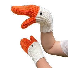 Swan Full Finger Gloves Knitted Wool Mittens