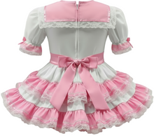 Alicia Custom Fit Pink & White Ruffles Bows Adult Sissy Dress by Leanne's