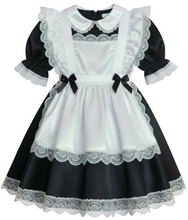 Black and white maid dress on a white background