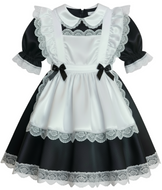 Black and white maid dress on a white background