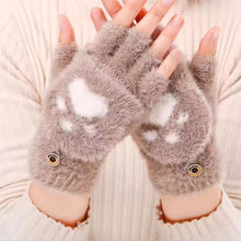 Paw Print Half-Finger Knitted Winter Kawaii Gloves - 5 Colors