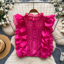 Romantic Sleeveless Lolita Lace Top with Sheer Ruffles - 9 Colors
