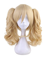 Blonde Ponytails Roman Curls Hair Wig for Sissy Lolita Cosplay Dress up