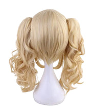 Blonde Ponytails Roman Curls Hair Wig for Sissy Lolita Cosplay Dress up