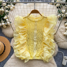 Romantic Sleeveless Lolita Lace Top with Sheer Ruffles - 9 Colors