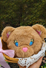 Sleepy Mocha Bear Plush Crossbody Bag – Caramel