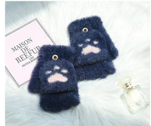 Paw Print Half-Finger Knitted Winter Kawaii Gloves - 5 Colors