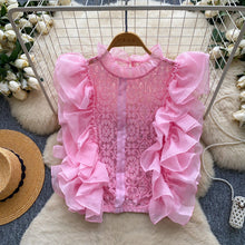 Romantic Sleeveless Lolita Lace Top with Sheer Ruffles - 9 Colors