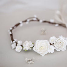 White Wedding Bride Hair Flowers Wreath Headband