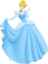 Animated Cinderella character in a blue dress on a white background
