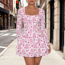 Pink Strawberry Cows Ruffled Mini Sissy Dress