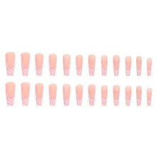 Pink Sissy Heart Stripe Press on Nails