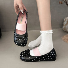 Soft Sole Slip-on Ballet Flats French Polka Dot Bow