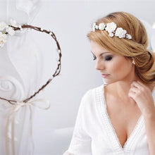 White Wedding Bride Hair Flowers Wreath Headband